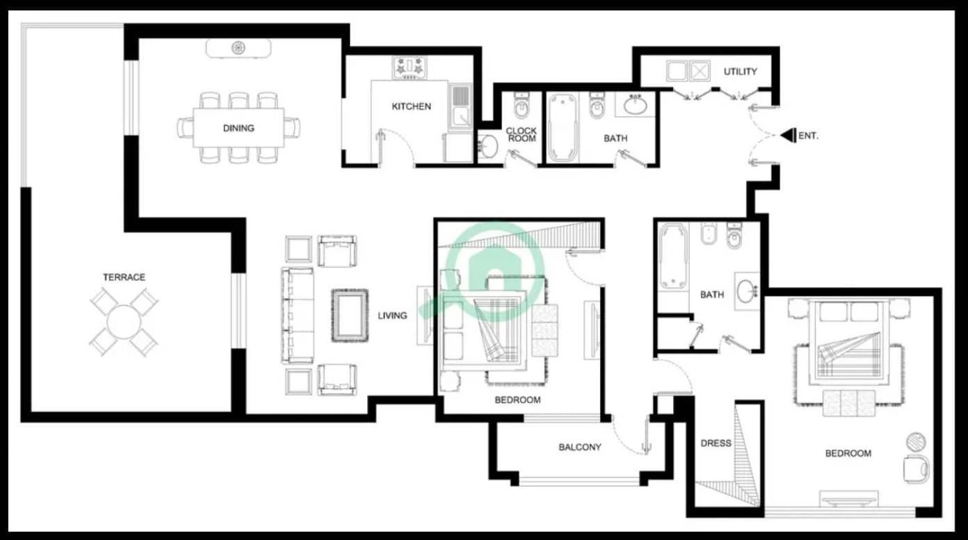 Modern Jbr Sleeps 4 With Pool & Balcony Apartment